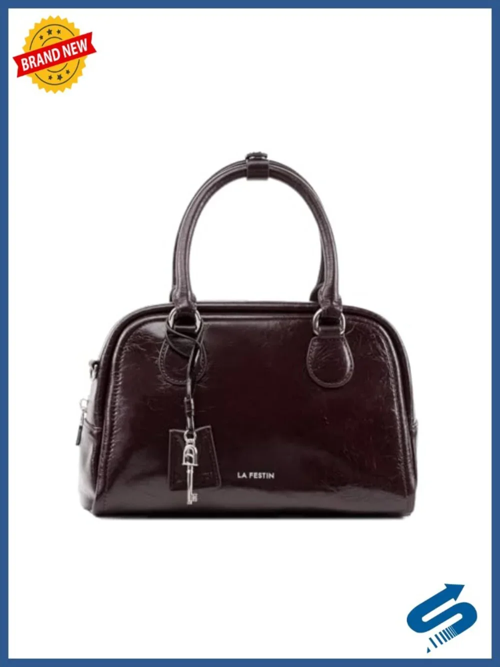 Genuine Leather Top Handle Convertible Crossbody Bag Women